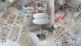 aesthetic temu haul  [unboxing stationery, room decor, + more!]