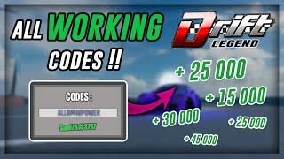 All WORKING Codes In Drift Legends! (Working 2020) Ep.1