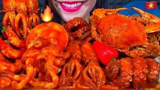 ASMR SPICY SEAFOOD BOIL *makanan laut pedas* 먹방 MUKBANG MASSIVE Eating Sounds