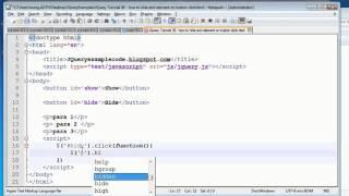 JQuery Tutorial 36 - how to hide and html element on button click