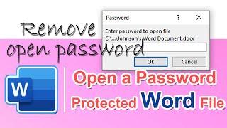 How to Open A Password Protected Word Document | Word Document Password Remover