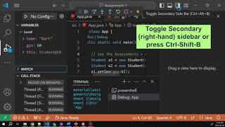 Arrange Debug Windows in VS Code