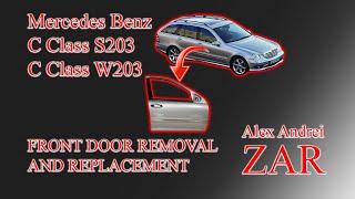 Mercedes Benz C Class W203 S203 front door removal and replacement