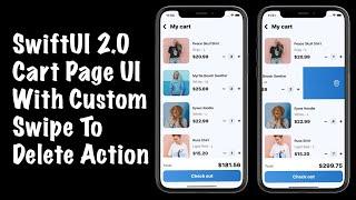 SwiftUI Cart Page UI With Custom Swipe To Delete Action - Complex UI - SwiftUI 2.0 Tutorials