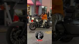 Man Military With Harley Davidson Road Glide at American Street