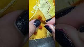 Let’s make a French knot pumpkin. #Slowstitching #embroidery #handembroidery #handstitched #pumpkin