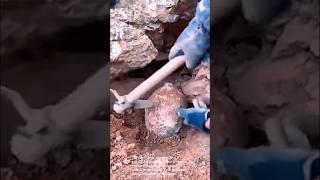 Unearthing a mystery: rock removal with a pickaxe