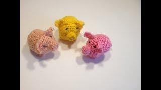 Как вязать игрушку-свинку крючком/How to knit crochet pig toy