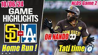 San Diego Padres vs Los Angeles Dodgers NLDS Game 2 Highlights Oct 6, 2024 | Taris Jr. Home Run !