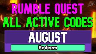 All New August 2022 Codes for ️Rumble Quest ROBLOX WORKING Rumble Quest Codes