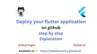 How to Host Flutter Web App on Github