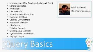 jQuery Crash Course With Practical Examples (2 hours) - Urdu/Hindi