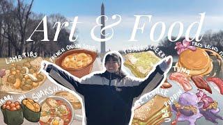 Art & Food Vlog! Drawing everything I ate: Washington DC