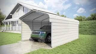 VersaTube 3-Sided 12x20x7 Classic Steel Carport Kit