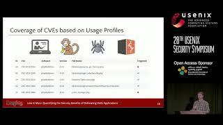 USENIX Security '19 - Less is More: Quantifying the Security Benefits of Debloating Web Applications