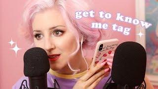 Get to Know Me Tag (ASMR binaural whispering + phone tapping)