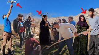 presence of Ali Saleh and Farida with drone for tree planting