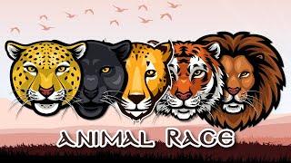 WILD ANIMAL RACE #2! Кто быстрее на 1 км? Лев, тигр, гепард, пантера или ягуар? WHO`S FASTER??