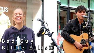 HE'S A GENIUS ON GUITAR & LOOP | Billie Eilish - Bad Guy | Allie Sherlock & Jacob Koopman Cover