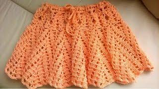 Ажурная юбка крючком Как связать юбку крючком Skirt crochet Часть 1