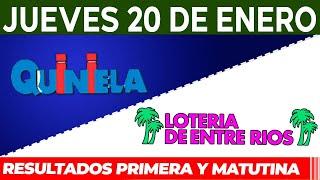 Quinielas Primera y matutina de Córdoba y Entre Rios Jueves 20 de Enero