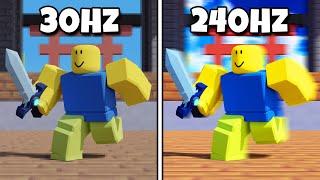 30Hz vs 60Hz vs 144Hz vs 240Hz | Refresh Rate Comparison (Roblox Bedwars)