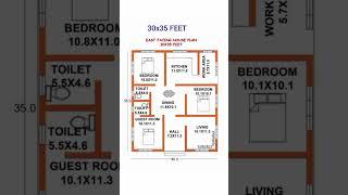 30x35 feet East facing house plan #Indian construction #shorts #hbg
