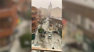 Inundaciones por fuertes lluvias en Madrid