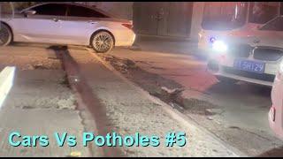 Cars Vs MASSIVE Potholes #5 | Scraping Front Bumper