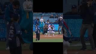 Tommy Edman's mom's opening pitch goes a little wide #dodgers #baseball #mlb #funny