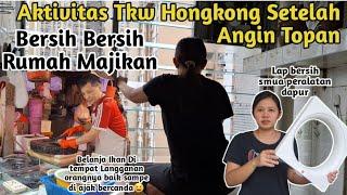 Aktivitas Tkw Hongkong Setelah Angin Topan Bersih Bersih Rumah Majikan