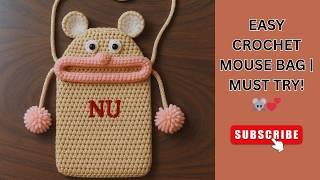  Crochet Mouse-Themed Sling Bag Tutorial | Step-by-Step for Beginners  | Nitya Uphaar