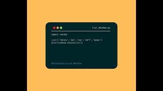 Python lists - Select random item from list