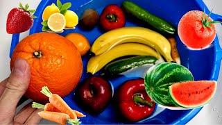 Learn Vegetables and Fruits in English Pineapple Apple  Lemon Kiwi Educational Cartoons for Kids