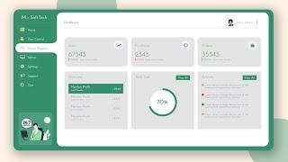 Admin Dashboard Page HTML And CSS Step By Step | Dashboard Design