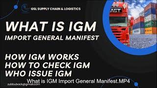 What is IGM Import General Manifest In Import Export
