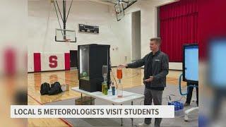 Local 5 meteorologists visit students in Seymour, Iowa