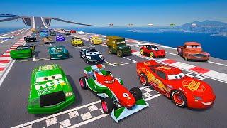 Race Crazy Track McQueen & Friends Chick Hicks Francesco Bernoulli Sarge Smokey Police Cars