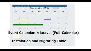 CRUD-Event Calender: Installing (Full-Calender) , Setup Database  in Laravel - Step 1/5