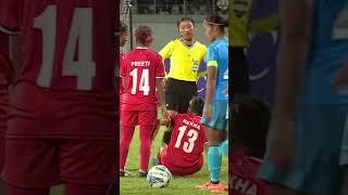 Nepal girls football live Rekha paudel red card live  Preeti rai #shorts #football #nepalvsindia