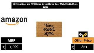 Onlymat Coir and PVC Home Sweet Home Door Mat, 75x45x15cm, Beige