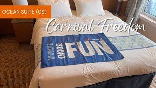 Carnival Freedom Ocean Suite plus an Interior Cabin direct across from it.