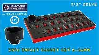 Britool Hallmark LHMPSET836 - 25pc 1/2" Drive Impact Socket Set Product Video