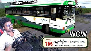 Vijayawada to Jaggayapeta APSRTC TATA Palle Velugu New Bus with Logitech g29 Steering | ETS2