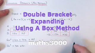 Using A Box Or Grid Method To Expand And Simplify 2 Double Brackets.