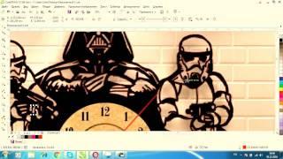 Как нарисовать эскиз часов из виниловой пластинки Часы STAR WARS в CorelDRAW . Часть вторая.