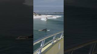 Riding boat wakes off Florida island ️