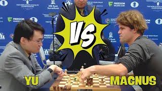 Yu Yangyi VS Carlsen MagnusII 2023 FIDE World Rapid Championship R8