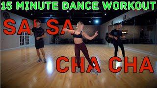 15 Minute Salsa and Cha Cha Cardio Dance Workout | Easy to Follow Mirrored Video