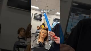 Perm rod REMOVAL part 1 #beautyschool #hairstyle #curls #hairresult #cosmetologyschool #curls